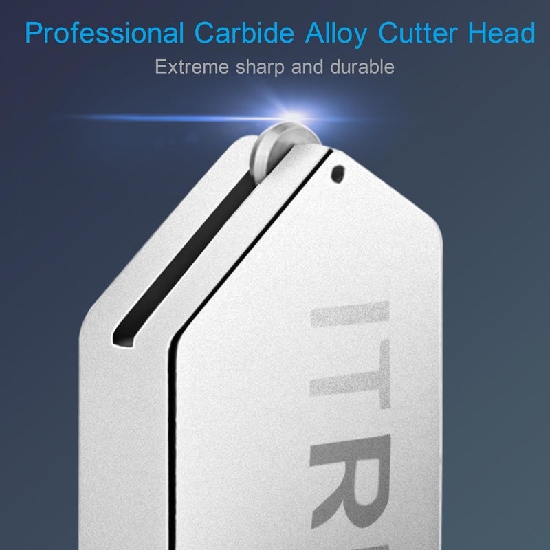 Camdios Glass Cutter 2mm-20mm & Glass Cutting Oil, Professional Upgrade Glass Cutters Tools with Carbide Tip & Automatic Oil Feed, Pencil Style Ergonomic Tool for Cutting Thick Glass, Tiles, Mirror, Mosaic - Image 2